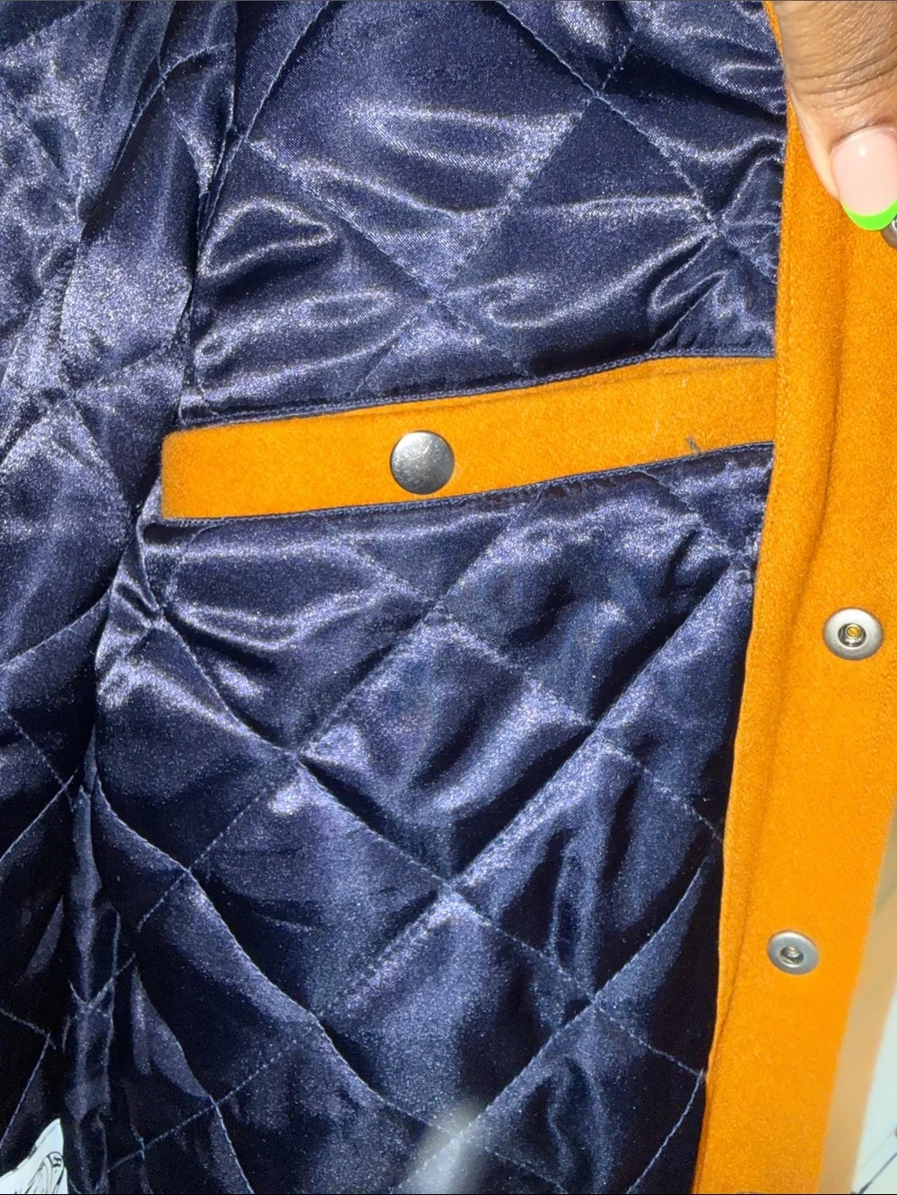 Billionaire Boys Club Brown Varsity Jacket with Light Blue & Neon Green Sleeves